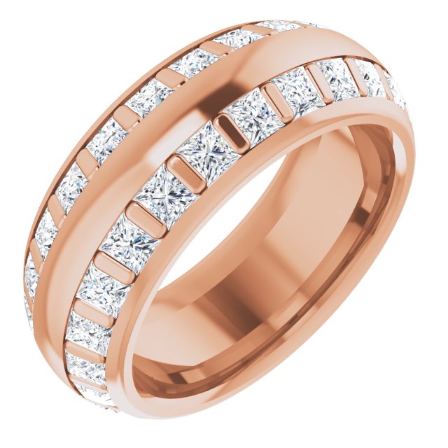 3.84 ct. Princess Diamond Double Row Eternity Band-VIRABYANI