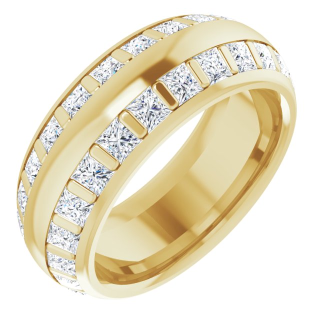 3.84 ct. Princess Diamond Eternity Band-in 14K/18K White, Yellow, Rose Gold and Platinum - Christmas Jewelry Gift -VIRABYANI