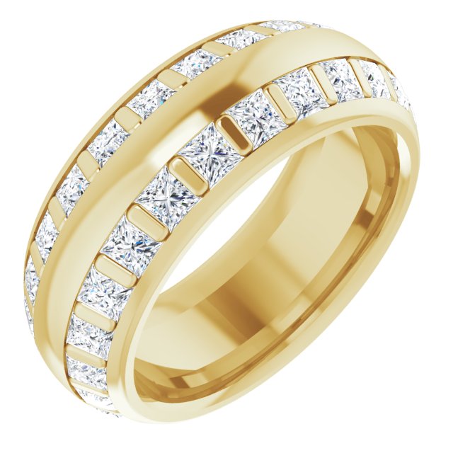 3.84 ct. Princess Diamond Double Row Eternity Band-VIRABYANI