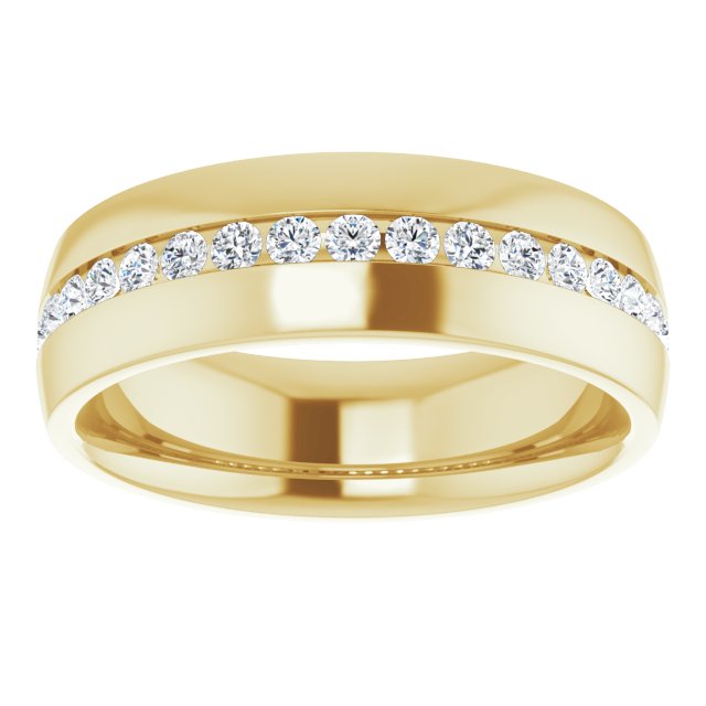 Channel Set Round Diamond Half Eternity Men's Band-VIRABYANI