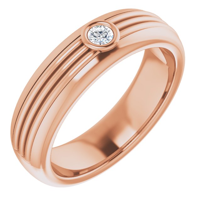 Bezel Set Single Diamond Men's Band-VIRABYANI