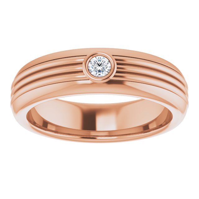 Bezel Set Single Diamond Men's Band-VIRABYANI