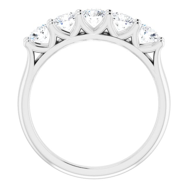 1.00 ct. Round Cut Diamond Wedding Band 5 Stone Anniversary Ring-VIRABYANI