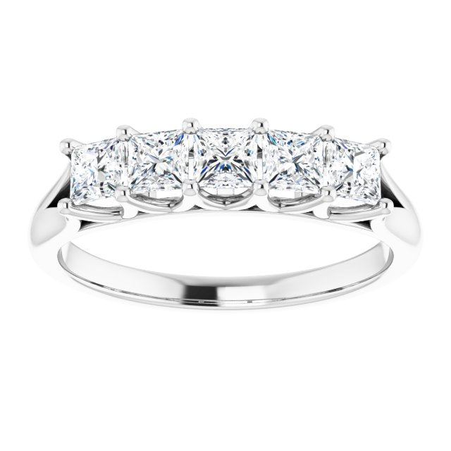 0.90 ct. Shared Prong Princess Cut Diamond Wedding Band-in 14K/18K White, Yellow, Rose Gold and Platinum - Christmas Jewelry Gift -VIRABYANI