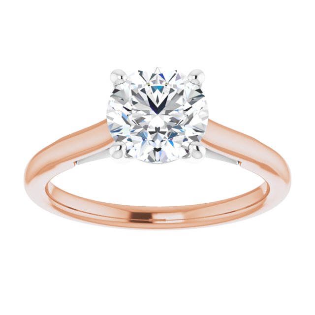 Four Prong Two Tone Solitaire Engagement Ring-in 14K/18K White, Yellow, Rose Gold and Platinum - Christmas Jewelry Gift -VIRABYANI