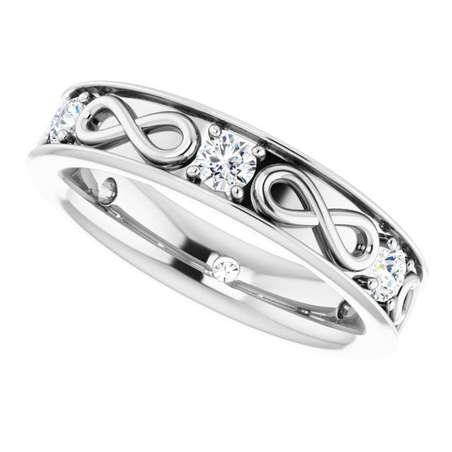 0.70 ctw Round Diamond Infinity Design Men's Ring-in 14K/18K White, Yellow, Rose Gold and Platinum - Christmas Jewelry Gift -VIRABYANI