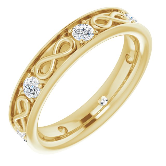 0.70 ctw Round Diamond Infinity Design Men's Ring-in 14K/18K White, Yellow, Rose Gold and Platinum - Christmas Jewelry Gift -VIRABYANI