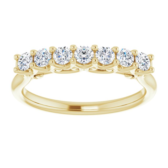 0.42 ct. Round Cut Diamond Wedding Band 7 Stone Anniversary Ring-VIRABYANI