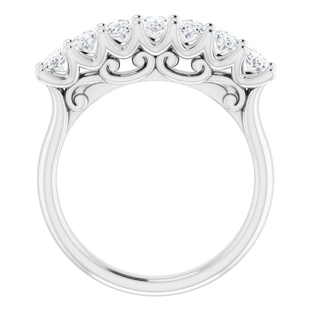 1.47 ct. Oval Cut Diamond Wedding Band 7 Stone Anniversary Ring-VIRABYANI