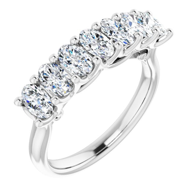 1.47 ct. Oval Cut Diamond Wedding Band 7 Stone Anniversary Ring-VIRABYANI