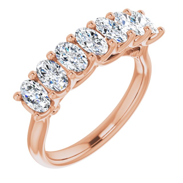 1.47 ct. Oval Cut Diamond Wedding Band 7 Stone Anniversary Ring-VIRABYANI
