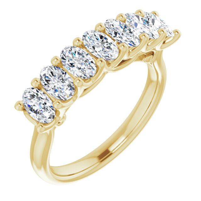 1.47 ct. Oval Cut Diamond Wedding Band 7 Stone Anniversary Ring-VIRABYANI