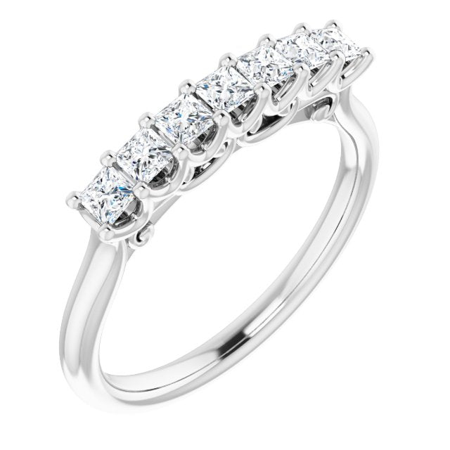 0.70 ct. Prong Set Princess Cut Diamond Wedding Band-VIRABYANI