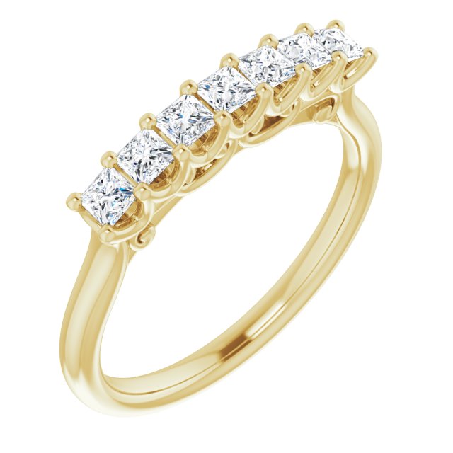 0.70 ct. Prong Set Princess Cut Diamond Wedding Band-VIRABYANI
