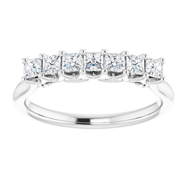 0.70 ct. Prong Set Princess Cut Diamond Wedding Band-VIRABYANI