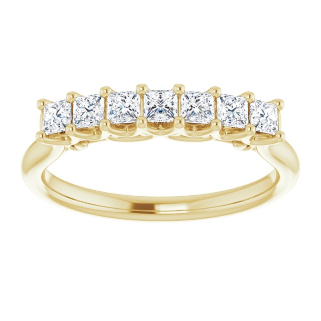 0.70 ct. Prong Set Princess Cut Diamond Wedding Band-VIRABYANI