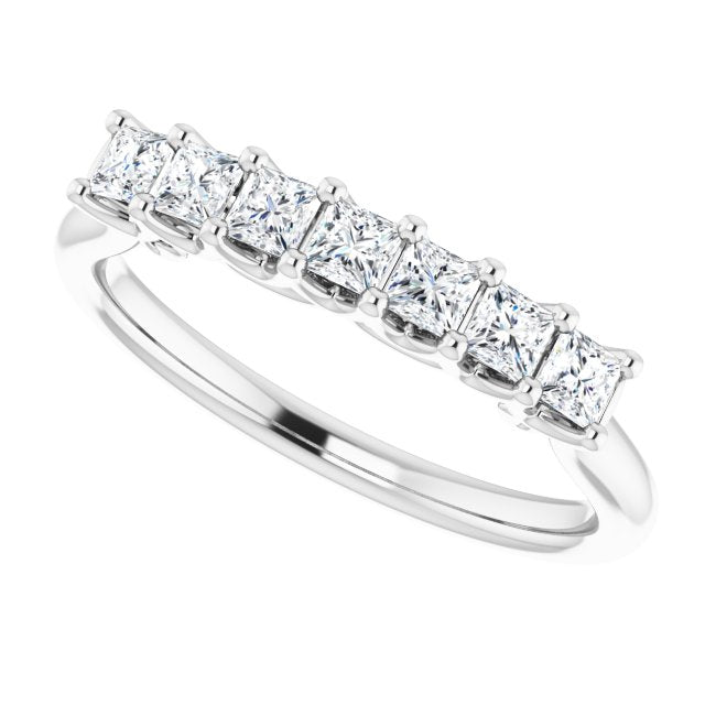 0.70 ct. Prong Set Princess Cut Diamond Wedding Band-VIRABYANI