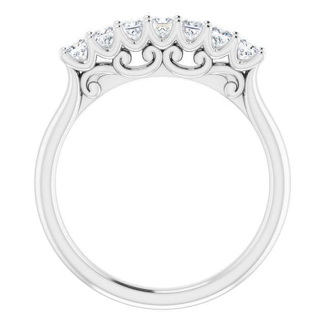 0.70 ct. Prong Set Princess Cut Diamond Wedding Band-VIRABYANI