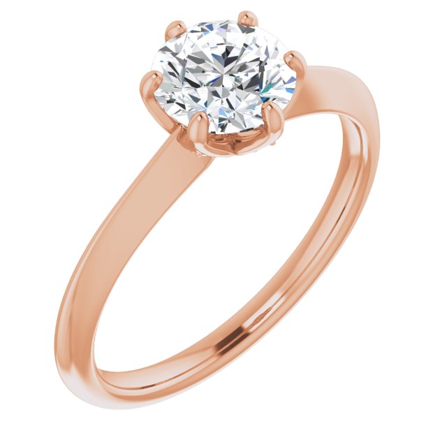 0.07 ctw Side Diamond Round Cut Solitaire Engagement Ring-in 14K/18K White, Yellow, Rose Gold and Platinum - Christmas Jewelry Gift -VIRABYANI