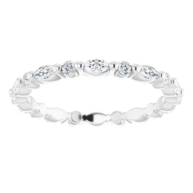 0.90 ct. Shared Prong Marquise & Round Diamond Eternity Band-VIRABYANI
