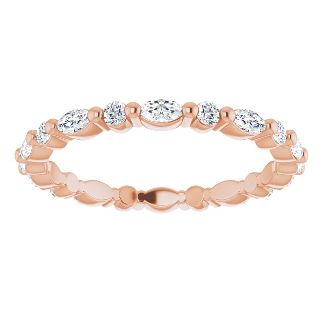 0.90 ct. Shared Prong Marquise & Round Diamond Eternity Band-VIRABYANI