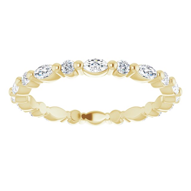 0.90 ct. Shared Prong Marquise & Round Diamond Eternity Band-VIRABYANI