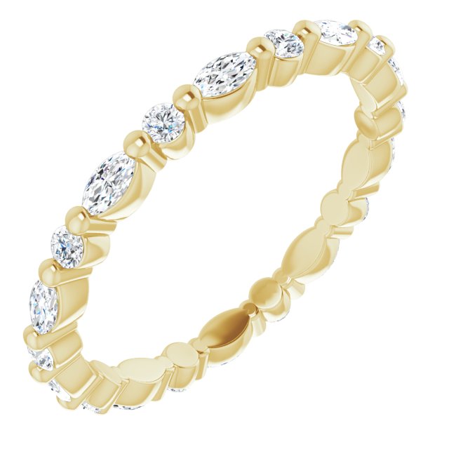 0.90 ct. Shared Prong Marquise & Round Diamond Eternity Band-VIRABYANI