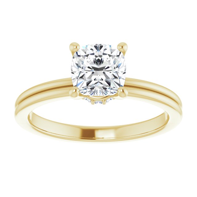 Wraparound Underneath Halo Engagement Ring-in 14K/18K White, Yellow, Rose Gold and Platinum - Christmas Jewelry Gift -VIRABYANI