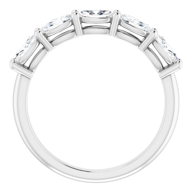 1.05 ct. Oval Cut Diamond Wedding Band 5 Stone Anniversary Ring-VIRABYANI