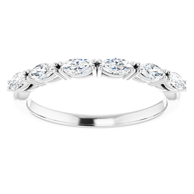 0.60 ct. East West Set Marquise Diamond Open Gallery Wedding Band-VIRABYANI