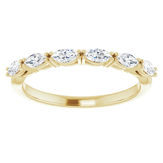 0.60 ct. East West Set Marquise Diamond Open Gallery Wedding Band-VIRABYANI