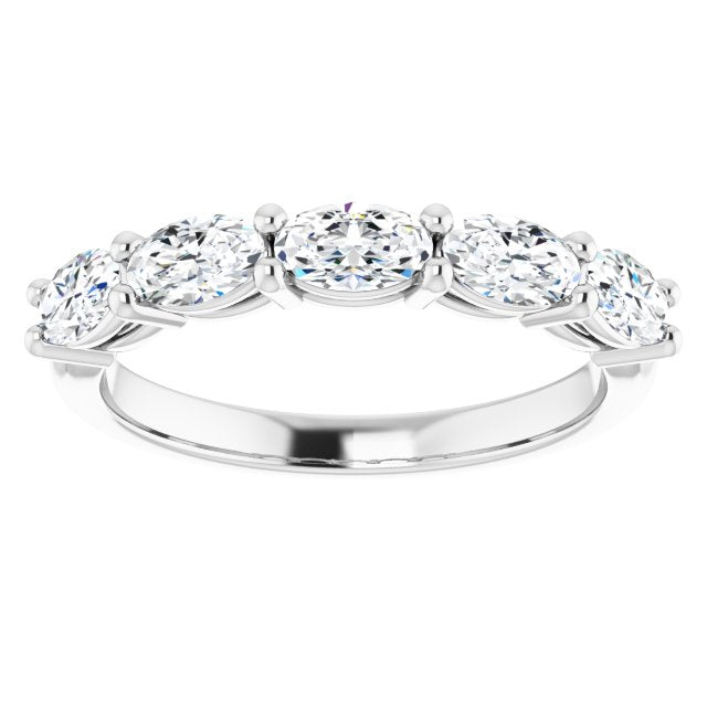 1.05 ct. Oval Cut Diamond Wedding Band 5 Stone Anniversary Ring-VIRABYANI