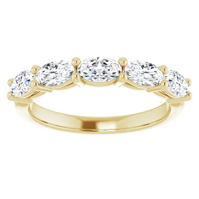 1.05 ct. Oval Cut Diamond Wedding Band 5 Stone Anniversary Ring-VIRABYANI