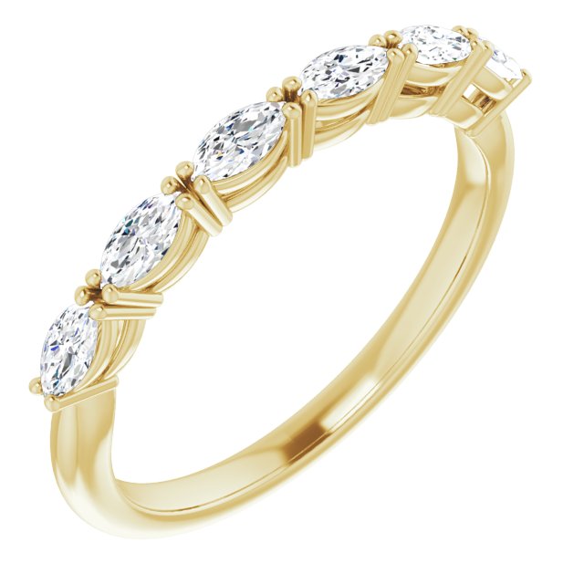 0.60 ct. East West Set Marquise Diamond Open Gallery Wedding Band-VIRABYANI