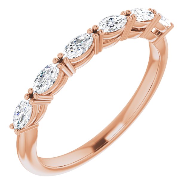 0.60 ct. East West Set Marquise Diamond Open Gallery Wedding Band-VIRABYANI