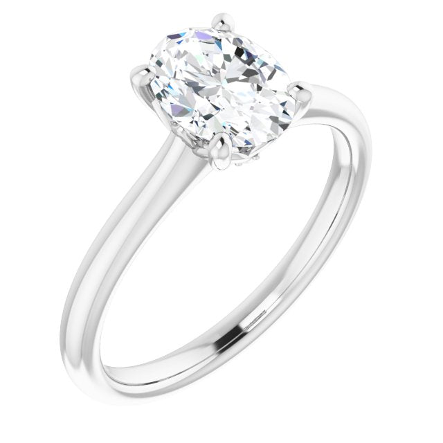 Petal Oval Diamond Solitaire Engagement Ring-VIRABYANI