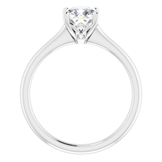Hidden Side Diamond Round Solitaire Engagement Ring-in 14K/18K White, Yellow, Rose Gold and Platinum - Christmas Jewelry Gift -VIRABYANI