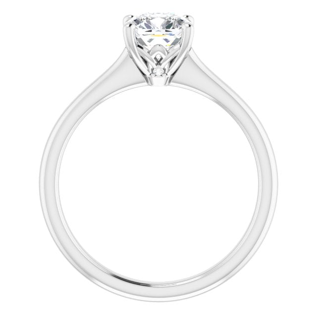 Petal Cushion Diamond Solitaire Engagement Ring-VIRABYANI