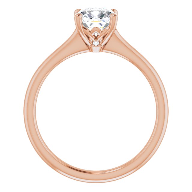 Petal Cushion Diamond Solitaire Engagement Ring-VIRABYANI