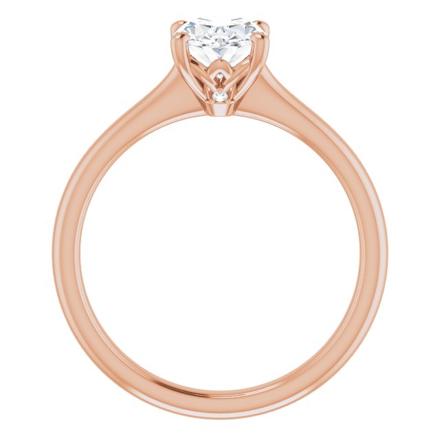 Petal Oval Diamond Solitaire Engagement Ring-VIRABYANI