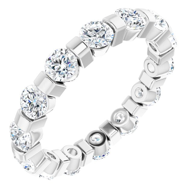 1.60 ct. Round Diamond Eternity Band Bar Set Diamond Ring-VIRABYANI
