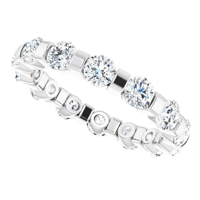 1.60 ct. Round Diamond Eternity Band Bar Set Diamond Ring-VIRABYANI