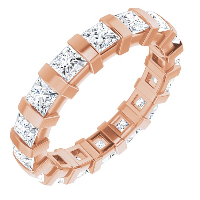 2.88 ct. Bar Set Princess Diamond Eternity Band-VIRABYANI