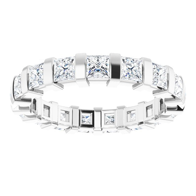 2.88 ct. Princess Diamond Eternity Band-in 14K/18K White, Yellow, Rose Gold and Platinum - Christmas Jewelry Gift -VIRABYANI