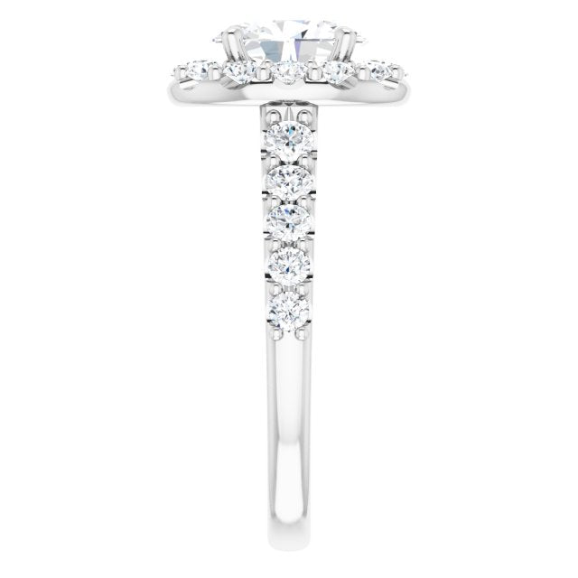 Oval Cut Diamond Halo Engagement Ring-VIRABYANI