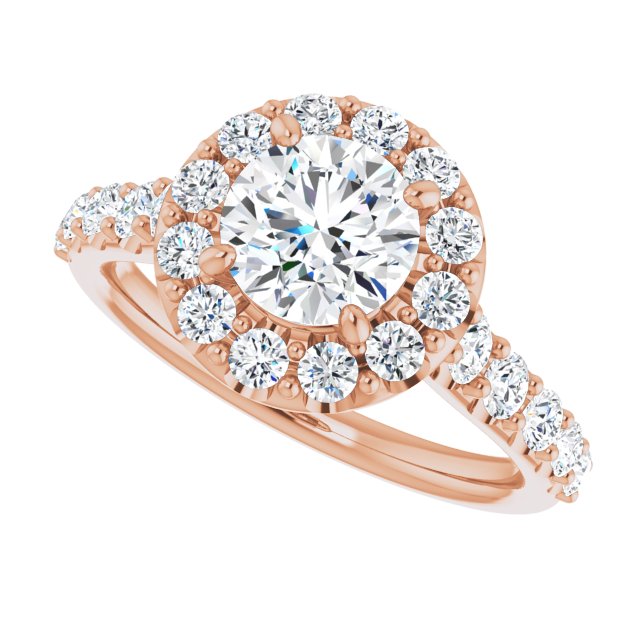 Round Diamond Halo Engagement Ring-VIRABYANI