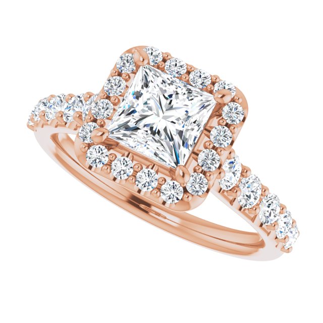 Princess Diamond Halo Engagement Ring-VIRABYANI