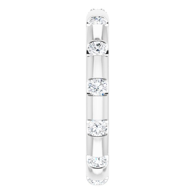 0.45 ct. Round Diamond Eternity Band Half Bezel Ring-VIRABYANI