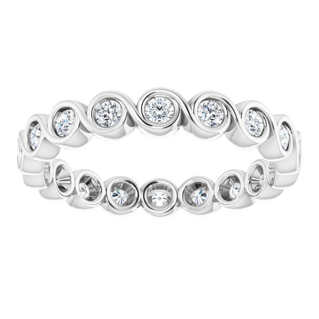 0.54 ct. Bezel Set Round Diamond Infinity Design Eternity Band-VIRABYANI