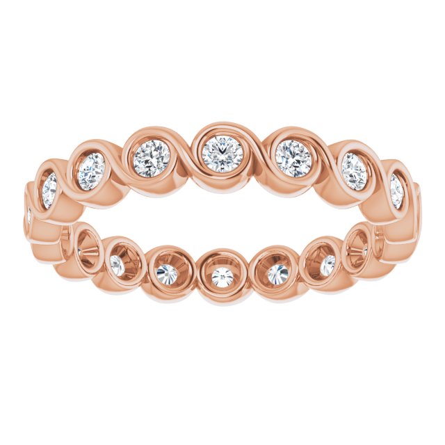 0.54 ct. Bezel Set Round Diamond Infinity Design Eternity Band-VIRABYANI